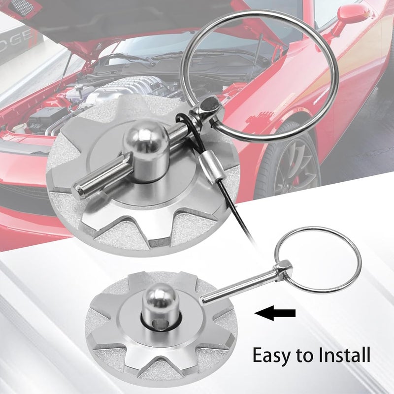 UOIENRT Aluminum Alloy Hood Pin Kit, Car Racing Lock for Universal Plate (Silver) - Image 5